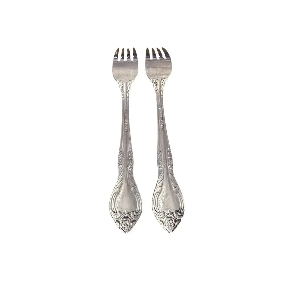 2 Discontinued RSVP SOPHIE Stainless 18/10 Flower Tip Glossy Flatware